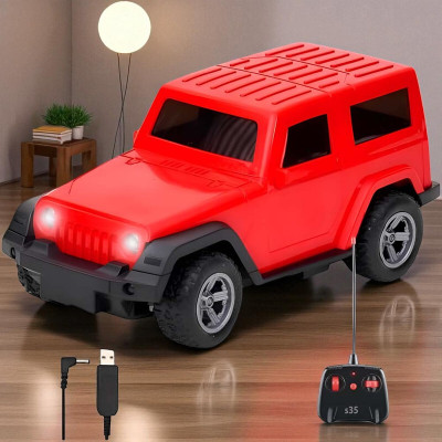 Just97 Remote control Thar Rechargable RC Toys For Kids With Music_I57(Red)