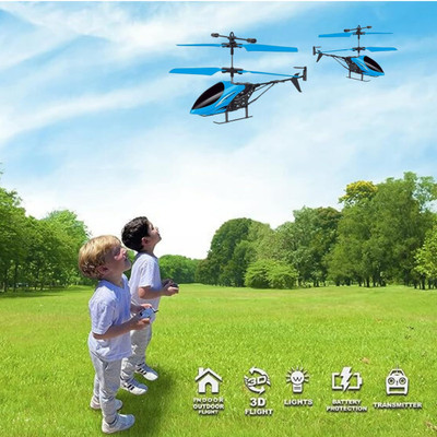 KIDDORAA RC Helicopter with Hand Gravity Sensor | 50m Range | Rechargeable Toy | Kids 4+(Aqua Blue)