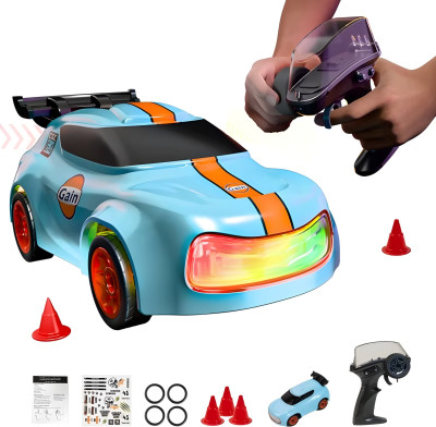 DWH Mini RC Drift Car | High Speed 4X4 Remote control car 4WD for kids with tyres(Sky)
