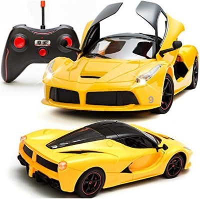 AS TRADERS Rechargeable Ferrari Style Remote Control Car With Opening Doors_RC-Y43(Yellow)