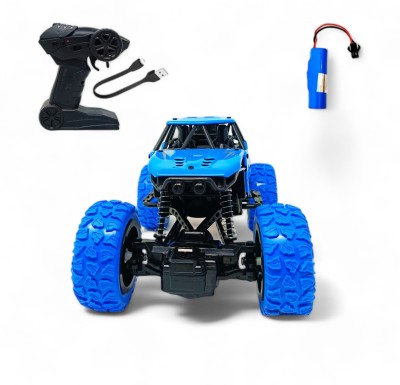 ZODZE Metal Body Rechargeable Remote Control Rock Crawler Car with Mist Effect_A4(Blue)