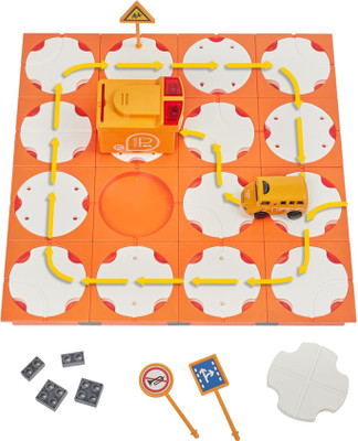 Vaniha 16 PCS STEM Road Builder Puzzles for Kids Age 3+, Toddler Building Maze Blocks.(Orange)