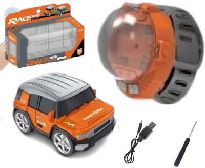 Bestie Toys Mini Remote Control Watch Car 2.4 GHz Cartoon Watch Car Toy.(Orange)