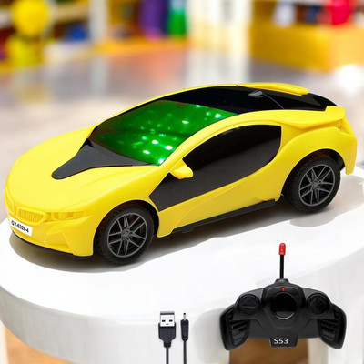 Mahi Zone Rechargeable High Speed Remote Control Famous Car & 3D LED Light For Kids_R98(Yellow)