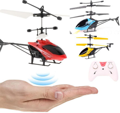 JRCLUB Helicopter with Radio Remote Control and Hand Sensor Charging Helicopter 2 in 1(Multicolor)