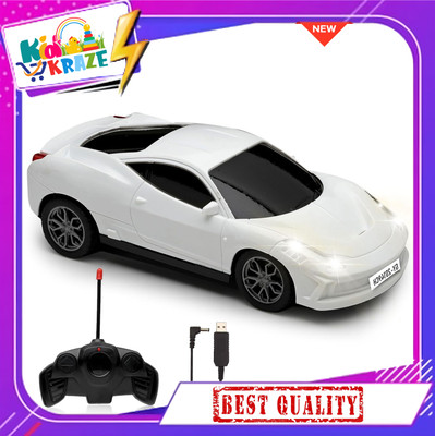 Kid Kraze Rechargeable Remote Control High Speed Racing Car Toy For Kids(White)