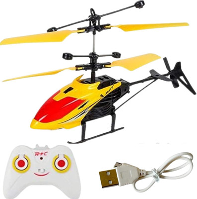 Kratika Enterprises Flying Helicopter with Remote Control Remote Helicopter Toy for Kids(Yellow, Black)