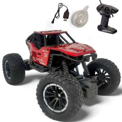 FANSEEKART Rechargeable Mist Smoke RC Racing Car with 2.4GHz Remote & LED Lights – Kids Toy(Red)