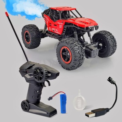 KIDDOZ KREATIONS Stunt Remote Control Rock Crawler Mist Smoke Spray Function, High Speed Car(Multicolor)