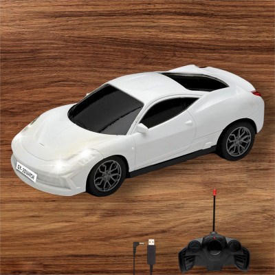 AS TRADERS Famous Car Rechargeable Remote Control Toy W34(White)
