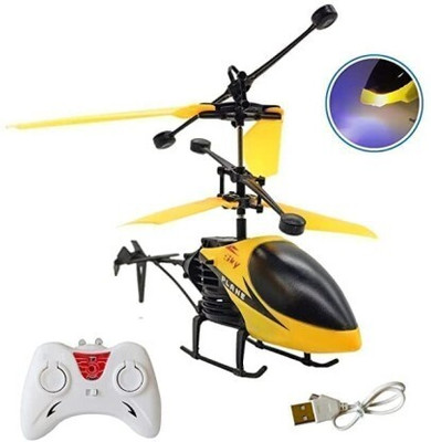 Tenmar Remote Control and Hand Sensor Charging Helicopter Toys with 3D Light(Multicolor)