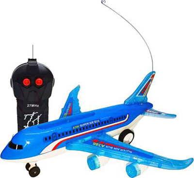 Toy DEKHO A386 Airplane with Full Body Light and Sound Wheel Remote Control Toy for Kids(Blue, White)