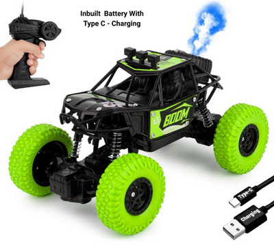 FUNBOX Remote Control Car 4x4 Toy with Spray Smoke Feature | Rc Car 4x4 with High-Speed(Green)
