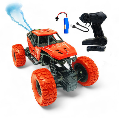 FANSEEKART Best Big Size Remote Rock Crawler Car with Metal Body, with Mist Spray Effect_81(Red)