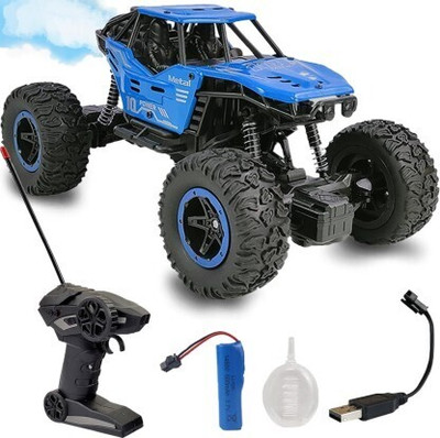 FANSEEKART Remote Control Rock Crawler Mist Smoke Spray Function, High Speed car off road(Blue)
