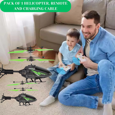 LoftNSoft Flying Helicopter with Remote Control Remote Helicopter Toy for Kids(Black Green)