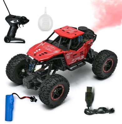 Pepstter Mist Smoke Spray 2WD 1:18 Remote Control Monster Truck Rock Crawler Climbing Car(Red Color Off-Road Monster Rock Car)