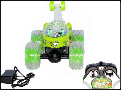 U.R.M. Enterprises Rechargeable Remote Control 360 Degree Rotating Stunt Car for Kids M52_new965(Green)