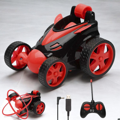 SNM97 Rechargeable 360° Rotating & Rolling Small Stunt Car for Kids_M1069(Red)