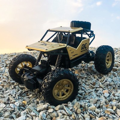 Bhagwati Plastic 1:18 Rechargeable 4Wd 2.4GHz Rock Crawler Off Road R/C Car Monster Truck(Multi & Gold)