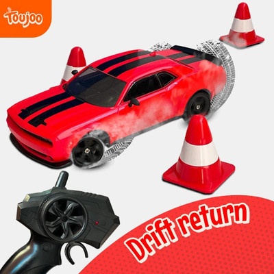 TOUJOO Remote control rechargeable drift car for kids with LED lights and sound(Red)