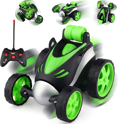 TOYHUNT Remote Control RC Stunt Car Vehicle 360° Rotating(Green)