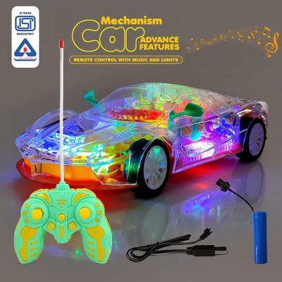 NHR Gear Simulation Remote Control Rechargeable Car, Sound & 3D Light Toys(Multicolor)