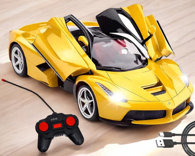 SNM97 Rechargeable Farrari Style Remote Control Car With Opening Doors_RAC-G62(Yellow)