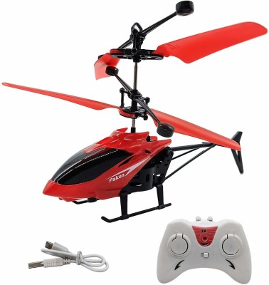 BMT Infrared Induction Helicopter Sensor Aircraft USB Charger 2 in 1 Flying(Red)