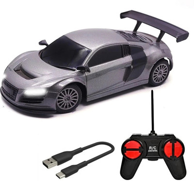 Wembley High Speed Mini 1:24 Scale Rechargeable Remote Control car with Lithium Battery(Grey)
