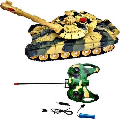 Ruhani Toys & Gift Gallery Remote Control Army Tank 360 Rotating Turret with Light & Sound(Multicolor)