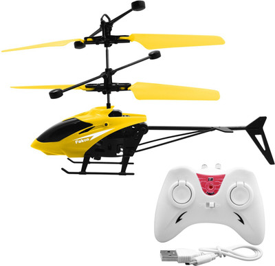 JRCLUB Remote Control Indoor Helicopter with Infrared Sensor 3D Flashing Light(Yellow)