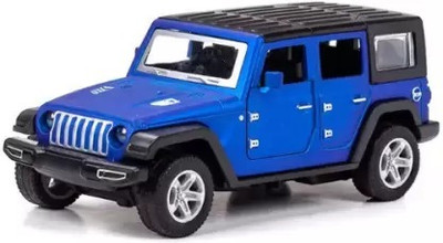 ALKHI 1:34 Scale Blue Diecast Jeep Toy | Metal Model with Pullback Feature(Blue)