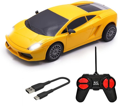 Wembley High Speed Mini 1:24 Scale Rechargeable Remote Control car with Lithium Battery(Yellow)