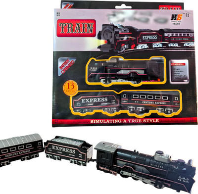 OPAC High Speed Train Toys for Kids Battery Operated Bullet Train with Track Set,Gift(Black)