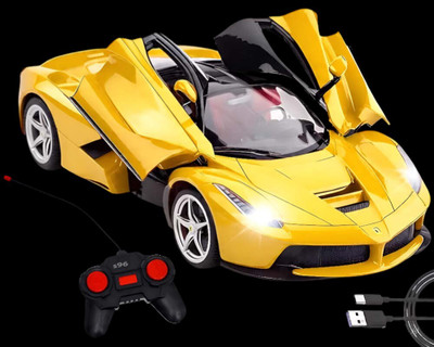 Mahi Zone Rechargeable Farrari Style Remote Control Car With Opening Doors_RAC-E84A(Yellow)