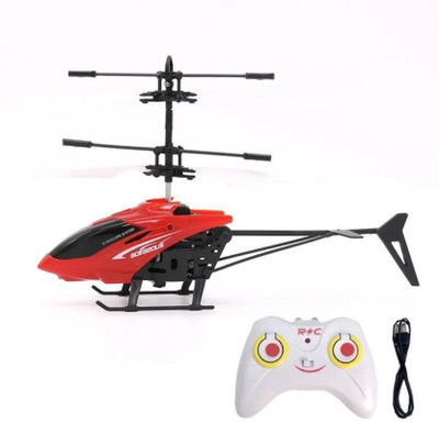 ETICAF Exceed Induction Flight Radio Control Helicopter with 3D Light for Indoor Fying(Red)