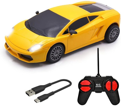 Wembley High Speed Mini 1:24 Scale Rechargeable Remote Control car with Lithium Battery(Yellow)