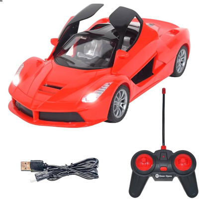 TOYACHI Rechargeable Remote Control Sports Car with Openable Doors & Lights41(Red)