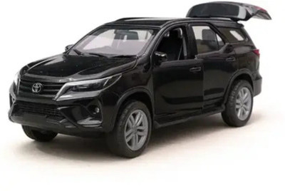 Zenvy Fortuner Toy Car 1:36 Scale | Metal Die-Cast | Pull Back with Light & Music(Black)