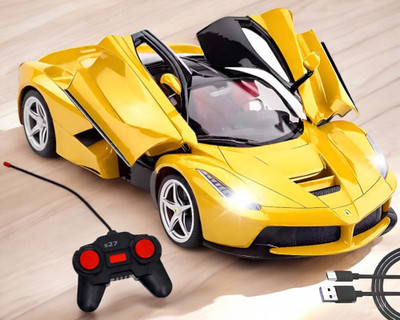 Mahi Zone Rechargeable Farrari Style Remote Control Car With Opening Doors_RAC-F47A(Yellow)