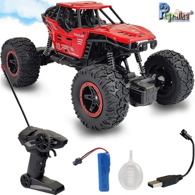 Pepstter Monster Truck Remote Control Car for Boys | High Speed Rock Crawler 2WD Off Road(RC Car for Kids with Water Mist Spray Effect Birthday Gift Toys for Boys, Red)