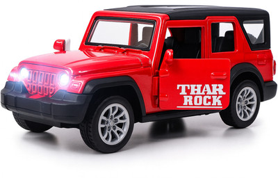 crezor toys Thar Roxx 1:32 Scale Die-Cast Car Toy with Pull Back, Sound & Lights(Red)
