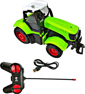 Ruhani Toys & Gift Gallery Rechargeable 4 Function Remote Control Farmer Tractor For Kids(Green)