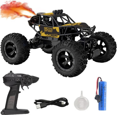 CADDLE & TOES Rock Car , Spring wheels ,1:20 scale,Remote control(Yellow, Smoke)