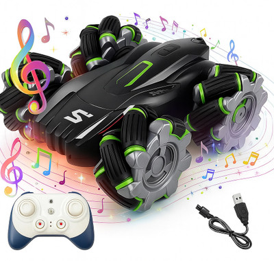DWH Drift stunt remote control car for kids| rechargeable rc car for kids(GREEN AND BLACK)