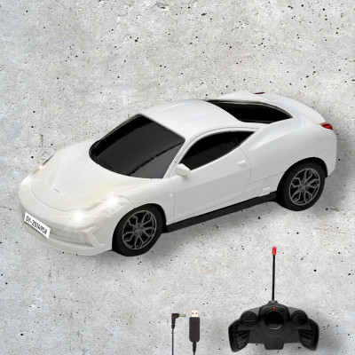 AS TRADERS Famous Car Rechargeable Remote Control Toy W29(White)
