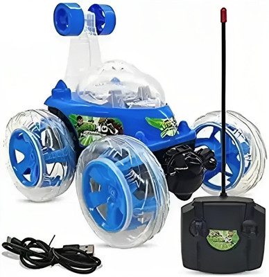 Mahi Zone Remote Control Car 360 Degree Rolling Stunt Car with light & Music for Kids(Blue)