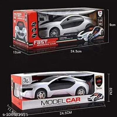 GTR Remote Control 3D Fast Modern Car for Kids Boys(White)