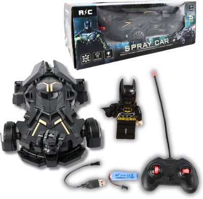 Laaliya Remote control Car Batman-Batmobile Spray Smoke LED Light Superhero Car(Black)